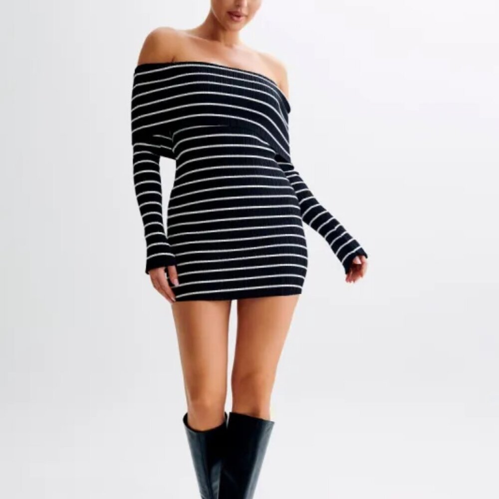 Dominica Off Shoulder Knit Mini Dress